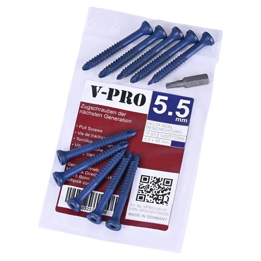 V-PRO Kerntrekschrauben 5,5 x 48 mm – 10 Stück